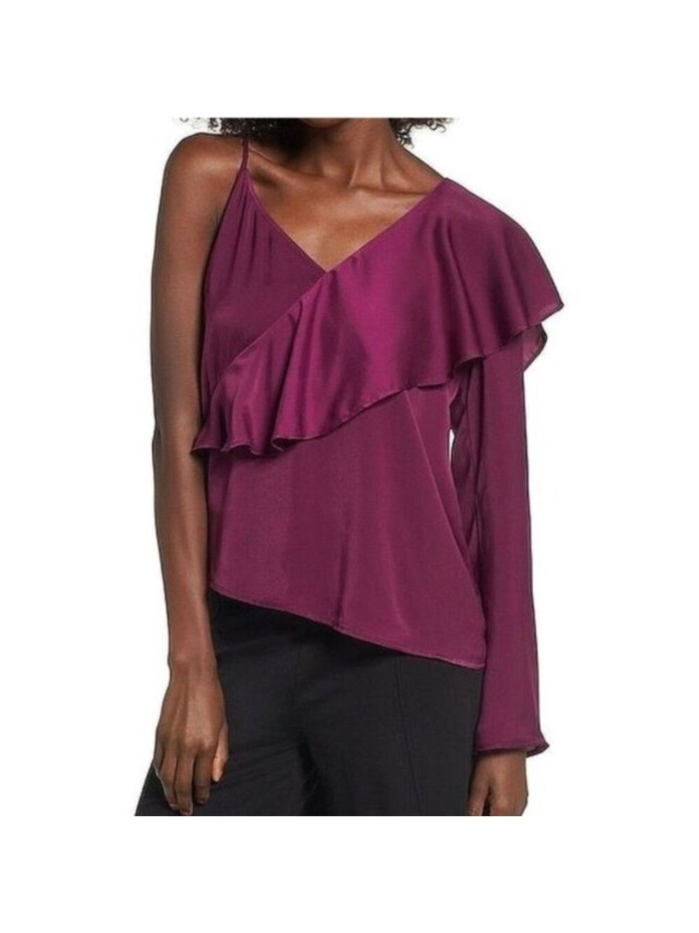 LEITH Asymmetrical Ruffle Top